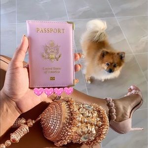 Pink and Silver Passport cover